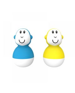 Matchstick Monkey Wobbler igračke za ljuljanje za kupanje - Plava i žuta