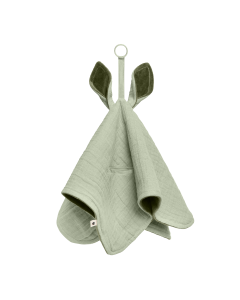 Bibs tješilica Sage muslin/ Hunter Green plush (Sage ring)