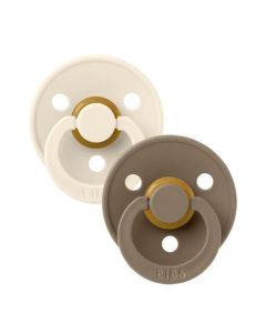 BIBS Colour dude (okrugle) 0+mj– Ivory/Dark Oak