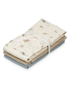 Cam Cam® Muslin Cloth, 3-pack - GOTS Mix - Sea Garden