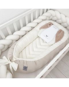 Dada&Rocco® Gnijezdo za bebe VELVET Krem & Bež