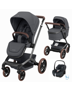 Maxi-Cosi® kolica 3u1 Fame + košara+ autosjedalica Pebble 360 pro 2 AS - Twillic Graphite