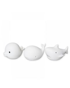 Rabbit&Friends Set 3 silikonske lampe Mini - Morski pas, delfin i kit