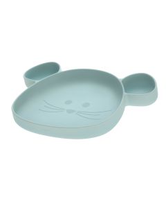 Lässig Silikonski tanjur Little Chums Mouse Blue