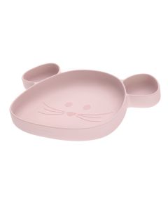 Lässig Silikonski tanjur Little Chums Mouse Pink