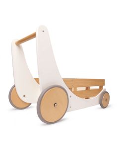 Drveni spremnik za igračke i vježbanje hodanja Cargo Walker White