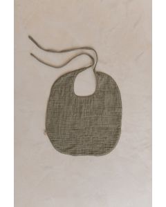 lunilou muslin baby bib covert green