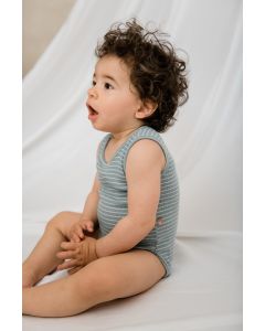 lunilou bodysuit n/s stripes silver blue/ iced latte