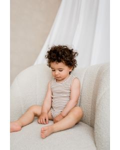 lunilou bodysuit n/s stripes chocolat fondant/ iced latte