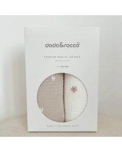 Dada&Rocco®- Muslin tetra pelene 2kom 80x80cm- Srca i civjetići