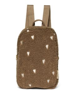Studio Noos- Brown Teddy Hearts Mini Backpack