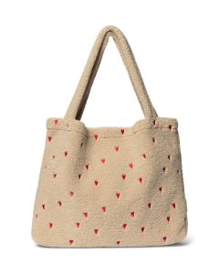 Studio Noos- Ecru Teddy Hearts Mom Bag