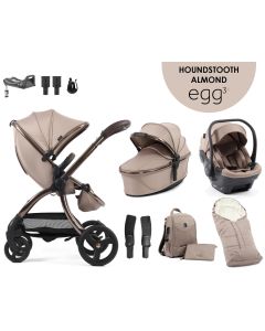 egg3® dječja kolica 9u1 - Special Edition Houndstooth Almond 