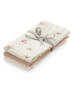 Muslin Cloth, 3-pack - GOTS Mix Windflower Creme, Dusty Rose, Powder