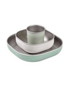 Beaba 3-djelni set za jedlo od nehrđajućeg čelika Sage Green