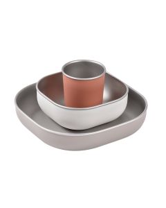 Beaba 3-djelni set za jedlo od nehrđajućeg čelika Terracotta