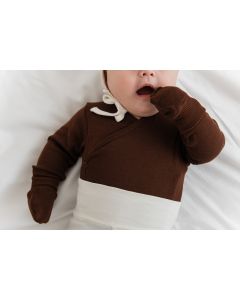 lunilou newborn bodysuit l/s chocolate fondant