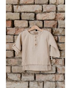 lunilou Muslin boys shirt ¾ sleeve Brazilian Sand