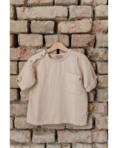 lunilou Muslin girls shirt short sleeve Brazilian Sand