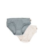 lunilou panties girls stripes silver blue/off white 2 pack 92/98