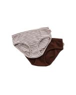lunilou panties girls chocolat fondant/stripes chocolat fondant 2 pack 128/134