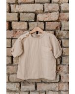 lunilou Muslin girls shirt short sleeve Brazilian Sand