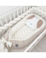 Dada&Rocco® Gnijezdo za bebe VELVET Krem & Bež